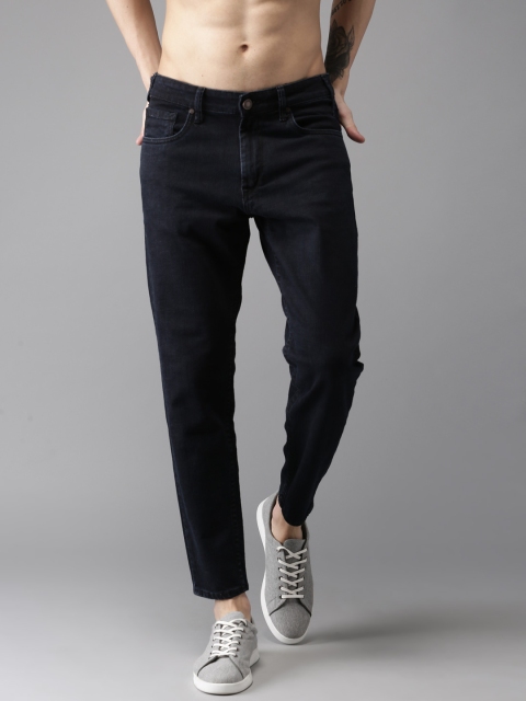

Moda Rapido Men Navy Slim Fit Cropped Mid-Rise Clean Look Stretchable Jeans, Navy blue