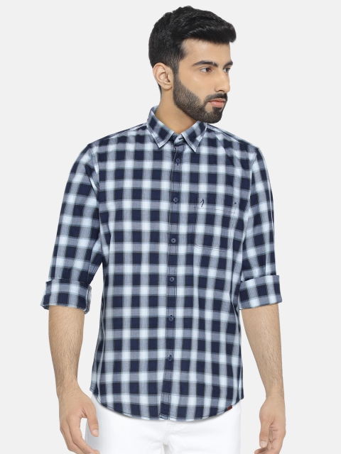 

Indian Terrain Men Blue Chiseled Slim Fit Checked Casual Shirt