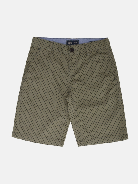 

Indian Terrain Boys Olive Green Printed Regular Fit Chino Shorts