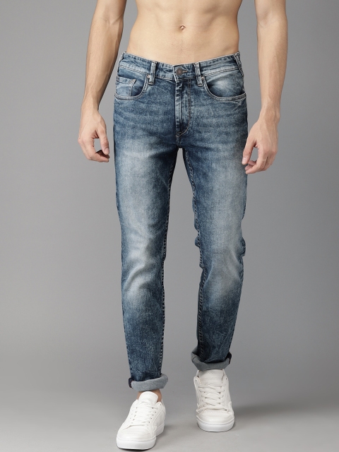 

HERE&NOW Men Blue Slim Fit Mid-Rise Clean Look Stretchable Jeans