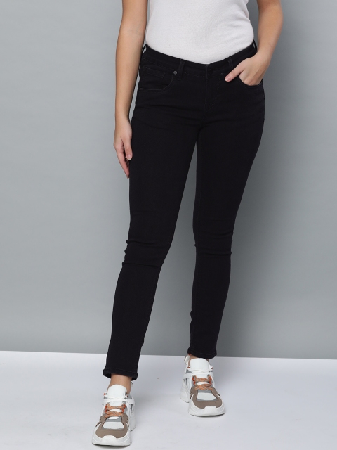 

HERE&NOW Women Black Skinny Fit Mid-Rise Ankle-Length Clean Look Stretchable Jeans