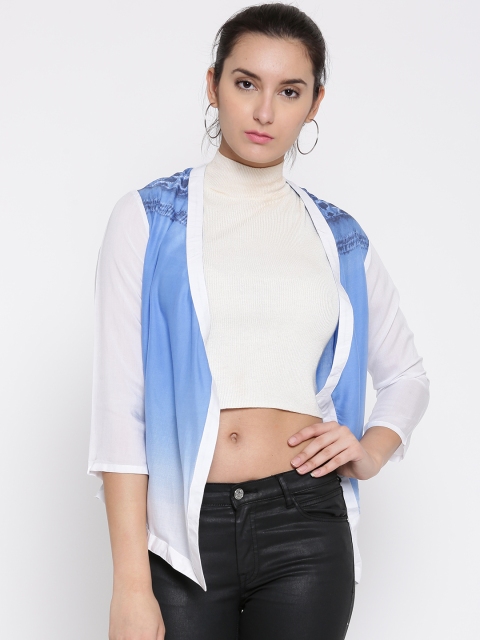 

AND Blue & White Printed Shrug