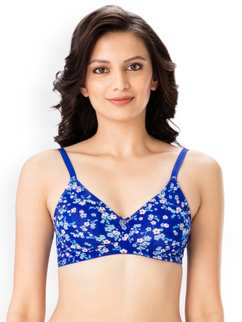 

PrettySecrets Blue & White Printed Non-Wired Non Padded Everyday Bra - B001SS18
