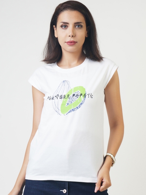 

Blue Saint Women White Printed Top