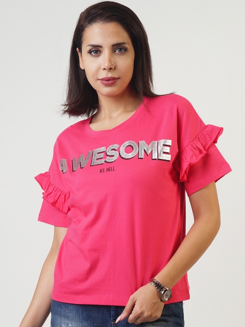 

Blue Saint Women Pink Printed Top