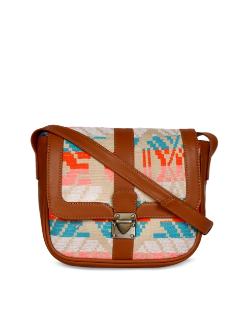 

Berrypeckers Multicoloured Printed Sling Bag, Brown