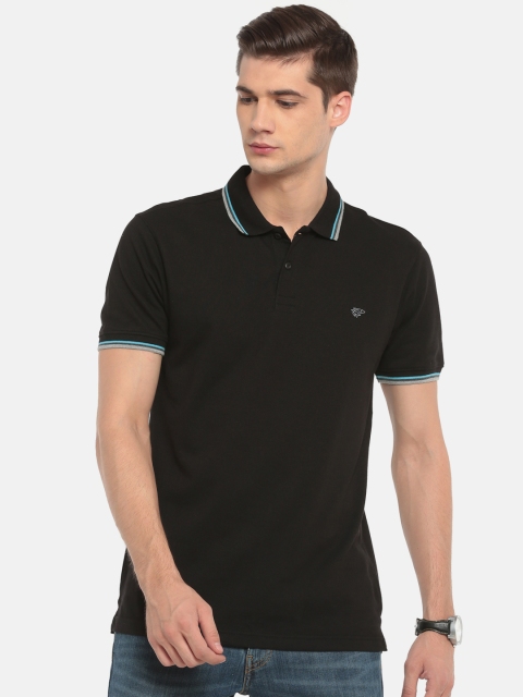 

Ruggers Men Black Solid Polo Collar T-shirt