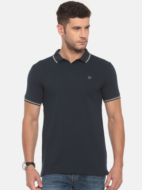 

Ruggers Men Navy Blue Solid Polo T-Shirt
