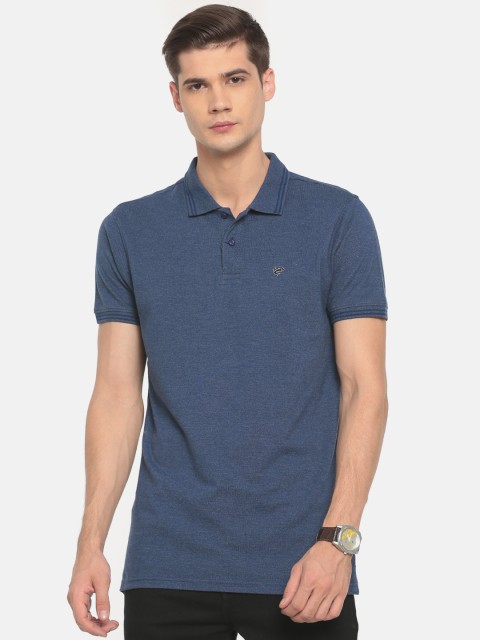 

Ruggers Men Blue Solid Polo Collar T-shirt