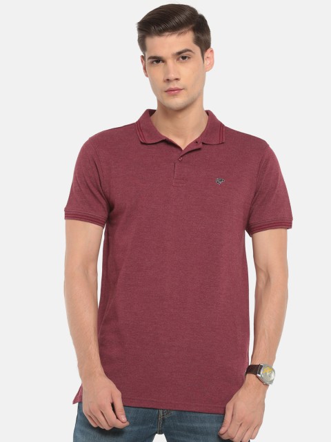 

Ruggers Men Maroon Solid Polo Collar T-shirt