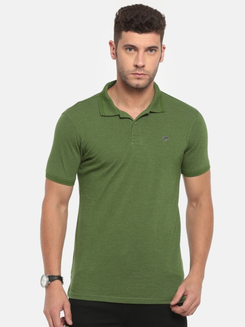

Ruggers Men Green Solid Polo Collar T-shirt