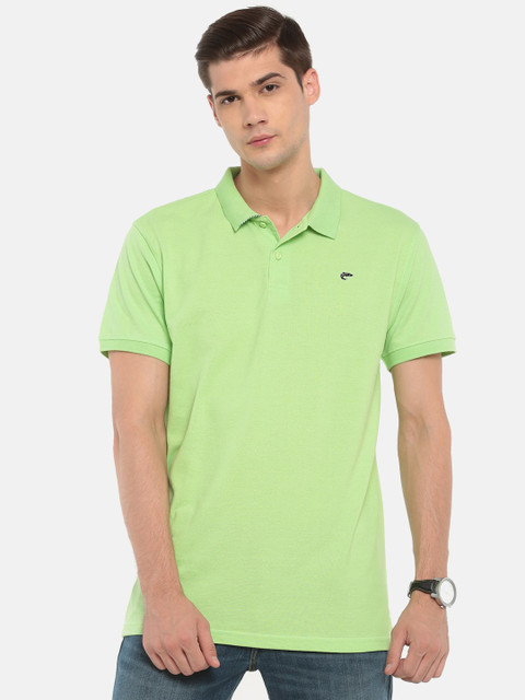 

Ruggers Men Green Solid Polo Collar T-shirt