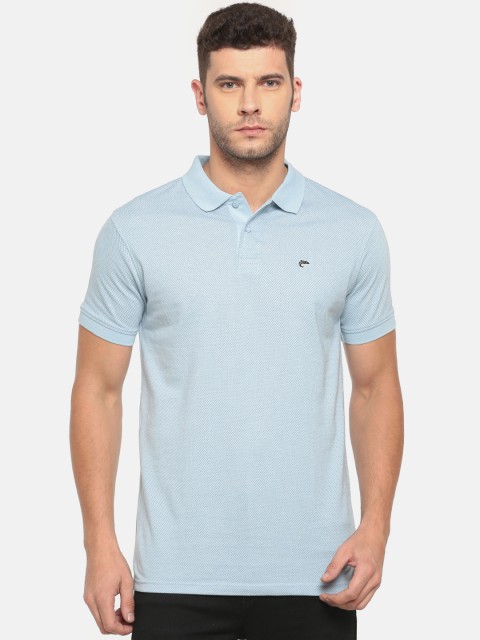 

Ruggers Blue Self Design Polo T-Shirt
