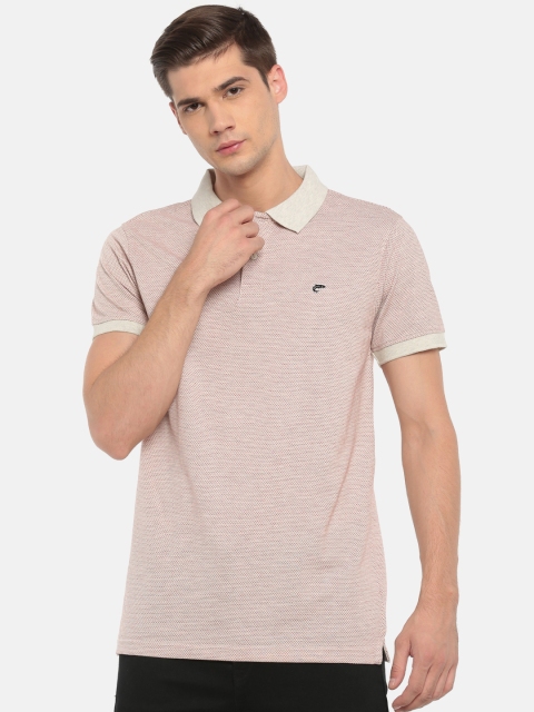 

Ruggers Men Grey Self Design Polo Collar T-shirt