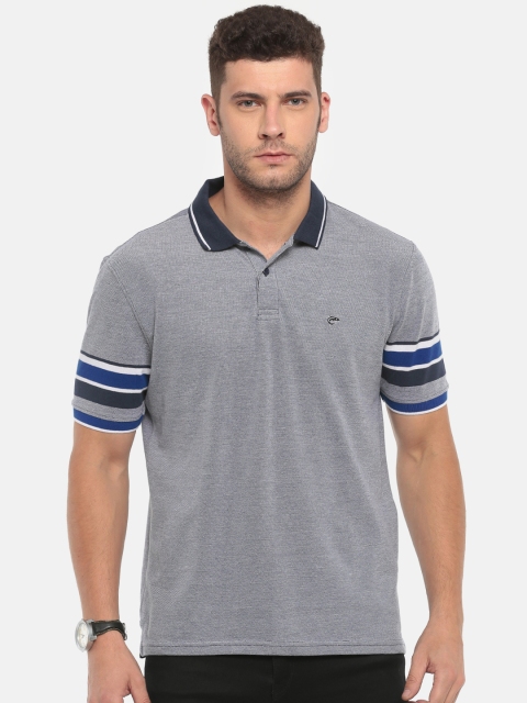 

Ruggers Men Navy & White Solid Polo Collar T-shirt, Navy blue