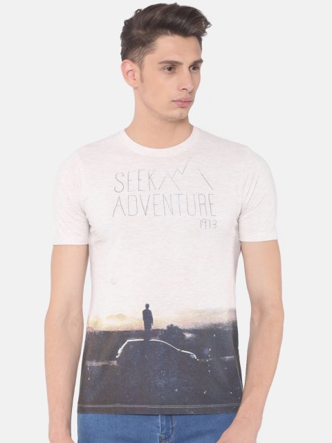 

Cherokee Men Off-White Printed Round Neck T-shirt