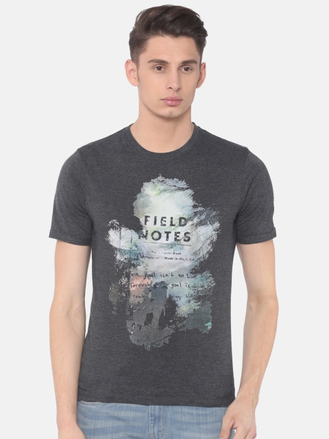 

Cherokee Men Charcoal Grey Printed Round Neck T-shirt