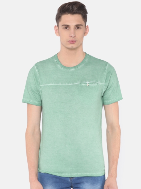 

Cherokee Men Green Faded Round Neck T-shirt