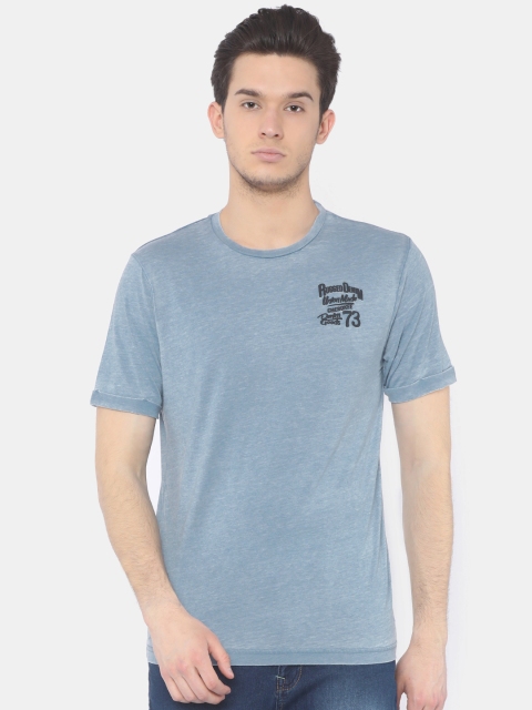

Cherokee Men Blue Solid Round Neck T-shirt