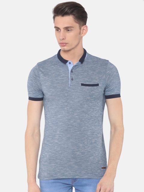 

Cherokee Men Blue Solid Polo T-shirt