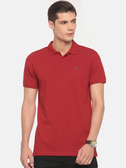 

Ruggers Men Red Solid Polo Collar T-shirt