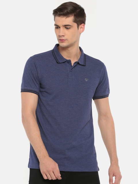 

Ruggers Men Navy Blue Solid Polo Collar T-shirt