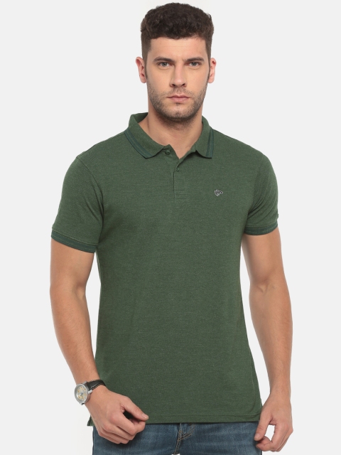 

Ruggers Men Green Solid Polo Collar T-shirt
