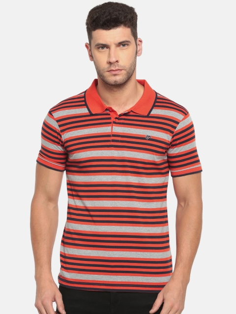 

Ruggers Red & Grey Striped Polo T-Shirt