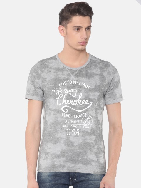 

Cherokee Men Grey Printed Round Neck T-shirt