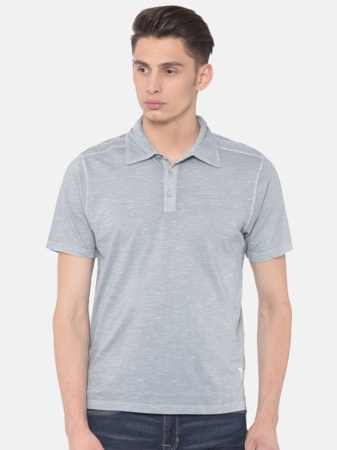 

Cherokee Men Grey Solid Polo Collar T-shirt