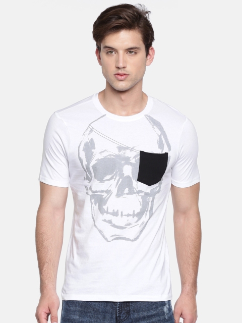 

Colt Men White Printed Round Neck T-shirt