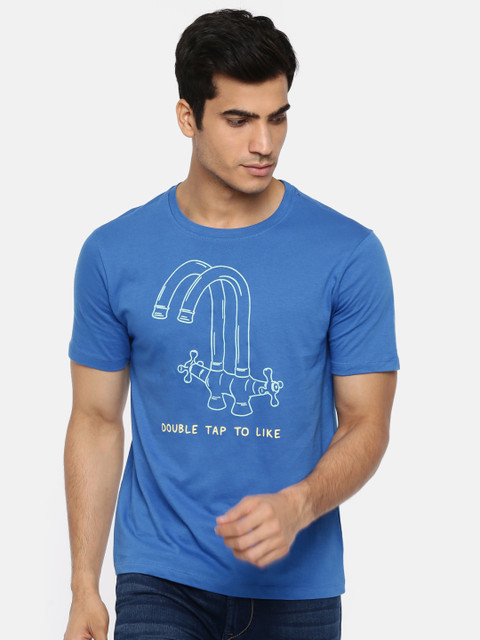 

Colt Men Blue Printed Round Neck T-shirt