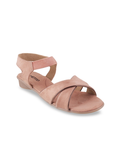 

Metro Women Pink Solid Synthetic Open Toe Flats