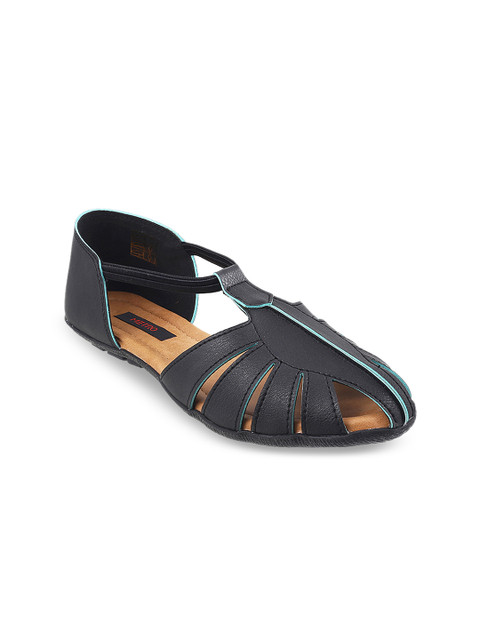 

Metro Women Black Solid Synthetic Flats