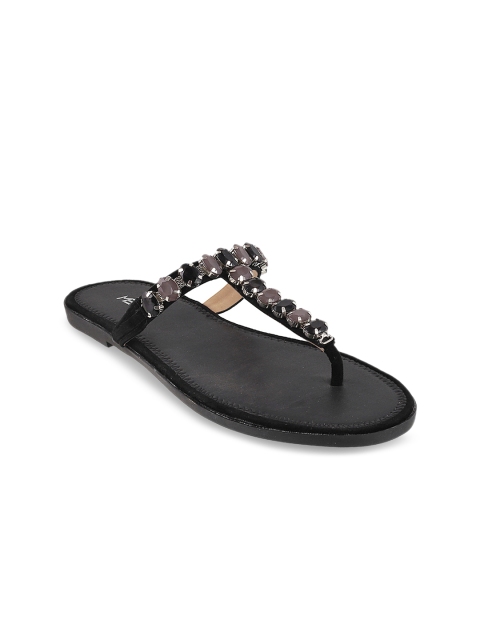 

Metro Women Black Solid Synthetic T-Strap Flats