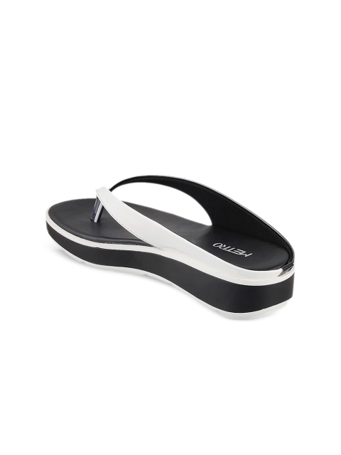 

Metro Women White & Black Colourblocked Sandals