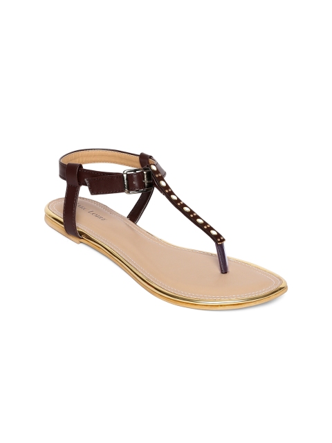 

Marc Loire Women Brown Solid Synthetic T-Strap Flats