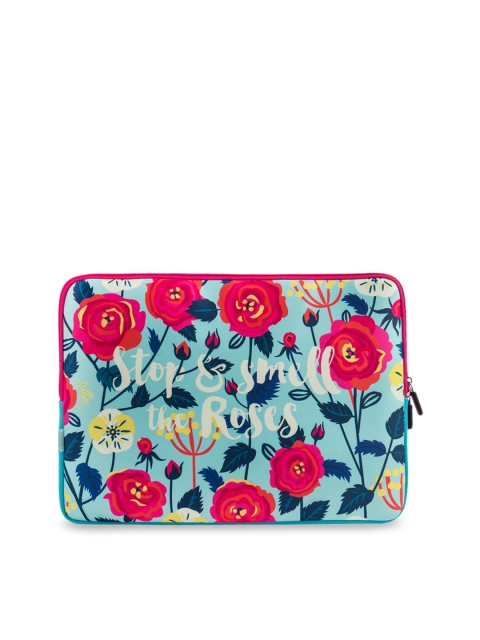 

Chumbak Unisex Turquoise Blue & Pink Printed Laptop Sleeve