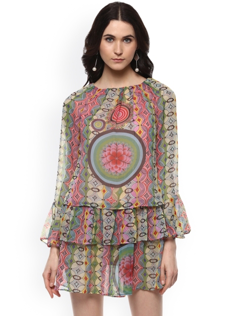 

MIWAY Women Multicoloured Printed Drop-Waist Dress, Multi