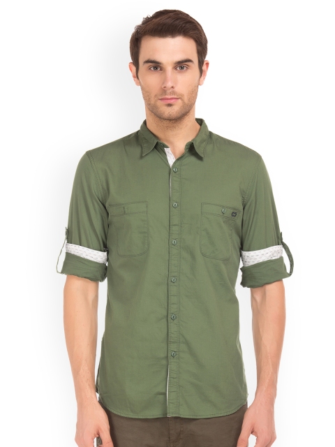 

Colt Men Green Regular Fit Solid Casual Shirt