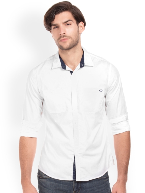 

Colt Men White Regular Fit Solid Casual Shirt