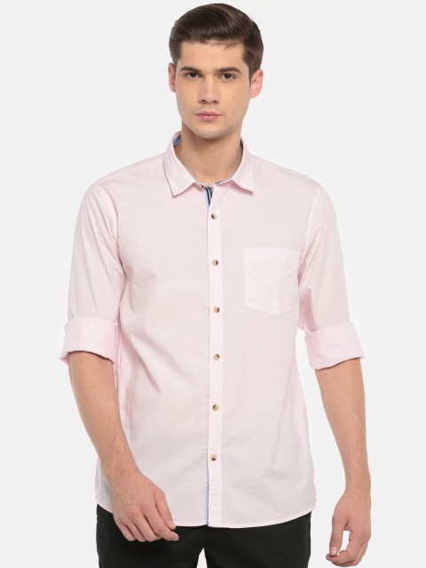 

Ruggers Men Pink Solid Contemporary Regular Fit Casual Shirt