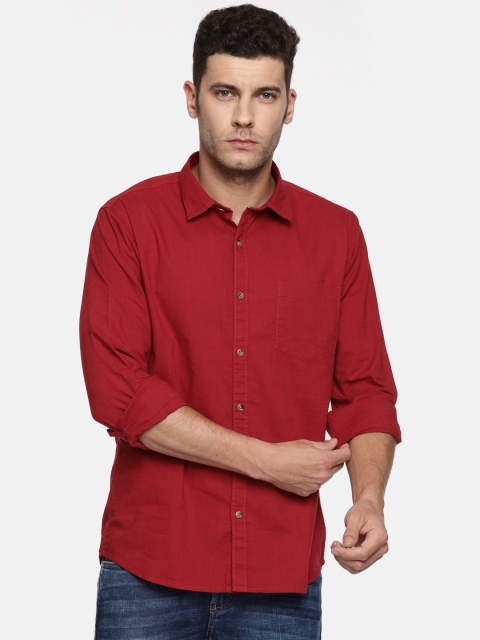 

Ruggers Men Red Contemporary Regular Fit Solid Casual Shirt