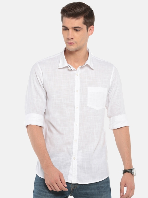 

Ruggers Men White Contemporary Fit Solid Casual Shirt