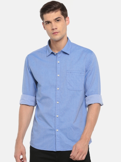 

Ruggers Men Blue Contemporary Regular Fit Self Design Casual Shirt