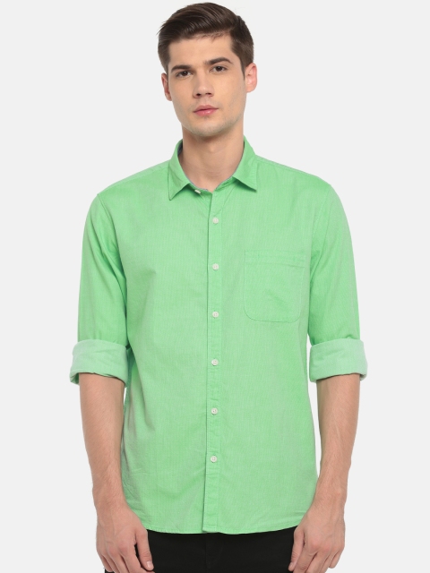 

Ruggers Men Green Contemporary Regular Fit Self Design Casual Shirt