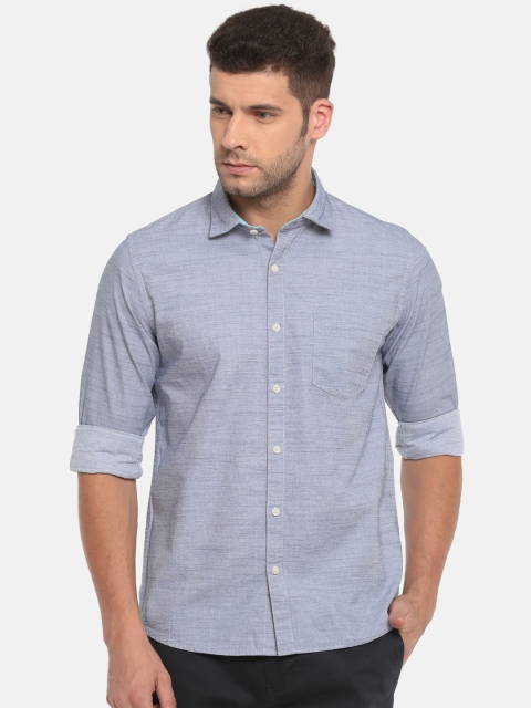 

Ruggers Men Blue Contemporary Regular Fit Self Design Casual Shirt