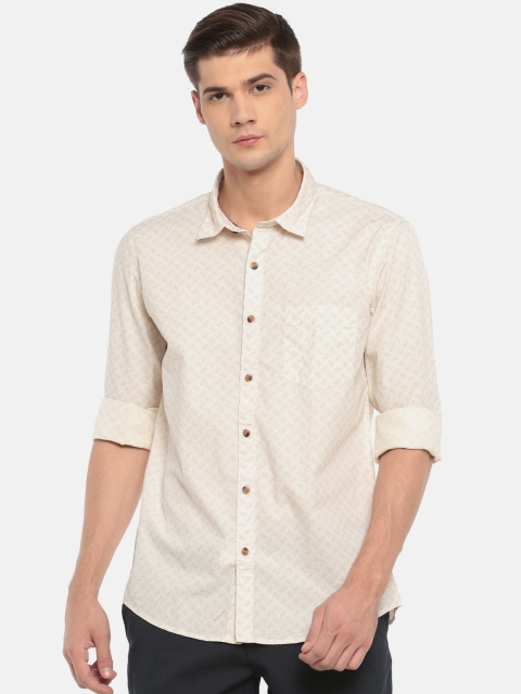 

Ruggers Men Beige Printed Contemporary Regular Fit Casual Shirt