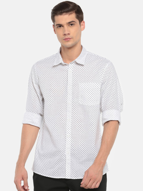

Ruggers Men White Printed Contemporary Regular Fit Casual Shirt