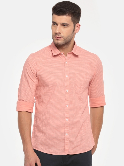 

Ruggers Men Coral Pink Contemporary Regular Fit Printed Casual Shirt